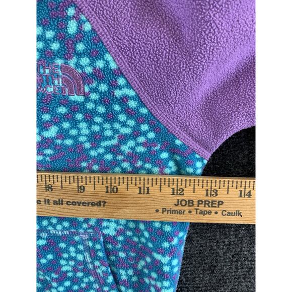 The North Face Toddler Girl Fleece Jacket Hooded Full Zip Polkadot Purple Size 3 - Picture 5 of 11